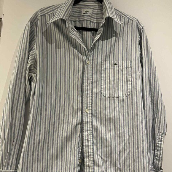 Lacoste - Stripe collared shirt - Size 42 - Picture 1 of 6